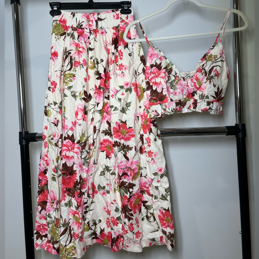 Abercrombie & Fitch Floral Skirt Set - Pink and Green